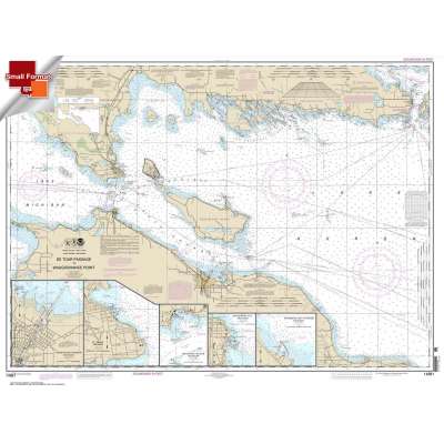 Great Lakes NOAA Charts :Small Format NOAA Chart 14881: Detour Passage to Waugoshance Pt.;Hammond Bay Harbor;Mackinac Island;Cheboygan;Mackinaw City;St. lgnace