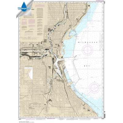 Waterproof NOAA Charts :Waterproof NOAA Chart 14924: Milwaukee Harbor