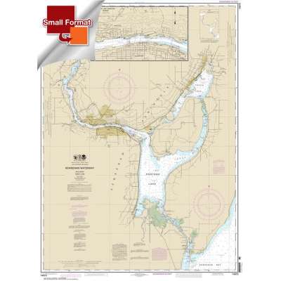 Great Lakes NOAA Charts :Small Format NOAA Chart 14972: Keweenaw Waterway: including Torch Lake;Hancock and Houghton