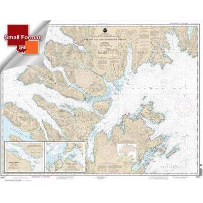 Alaska NOAA Charts :Small Format NOAA Chart 16594: Marmot Bay and Kupreanof Strait;Whale Passage;Ouzinkie Harbor