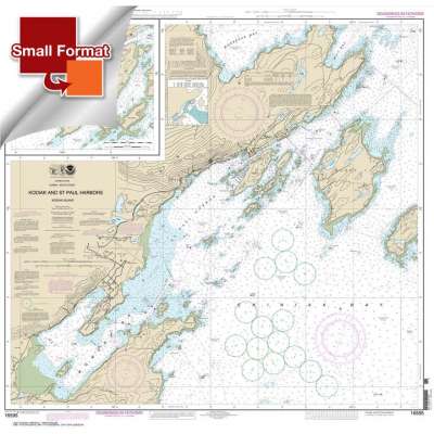 Alaska NOAA Charts :Small Format NOAA Chart 16595: Kodiak and St. Paul harbors;Kodiak Harbor