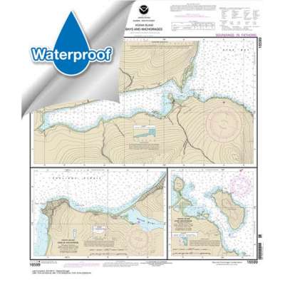 Waterproof NOAA Charts :Waterproof NOAA Chart 16599: Bays and Anchorages: Kodiak Island Karluk Anchorage;Larsen Bay;Uyak Anchorage