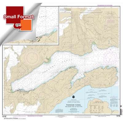 Alaska NOAA Charts :Small Format NOAA Chart 16706: Passage Canal incl. Port of Whittier;Port of Whittier
