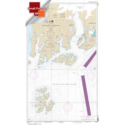 Alaska NOAA Charts :Small Format NOAA Chart 16713: Naked Island to Columbia Bay