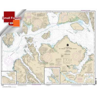 Alaska NOAA Charts :Small Format NOAA Chart 17302: Icy Strait and Cross Sound;Inian Cove;Elfin Cove