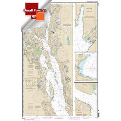 Alaska NOAA Charts :Small Format NOAA Chart 17317: Lynn Canal-Point Sherman to Skagway;Lutak Inlet;Skagway and Nahku Bay;Portage Cove: Chilkoot Inlet