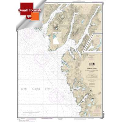 Small Format NOAA Chart 17328: Snipe Bay to Crawfish Inlet:Baranof l.