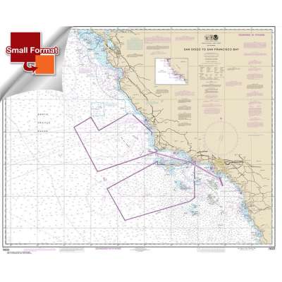 Pacific Coast NOAA Charts :Small Format NOAA Chart 18022: San Diego to San Francisco Bay