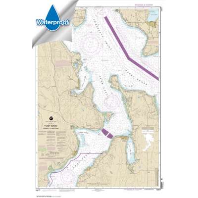 Pacific Coast NOAA Charts :Waterproof HISTORICAL NOAA Chart 18477: Puget Sound-Entrance to Hood Canal