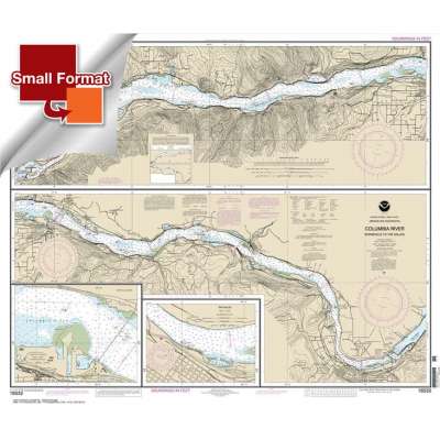 Pacific Coast NOAA Charts :Small Format NOAA Chart 18532: Columbia River Bonneville To The Dalles; The Dalles; Hood River