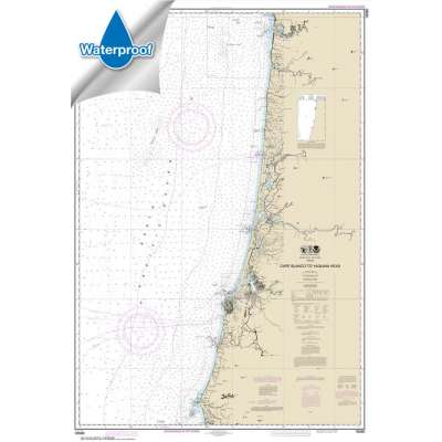 Pacific Coast NOAA Charts :Waterproof NOAA Chart 18580: Cape Blanco to Yaquina Head