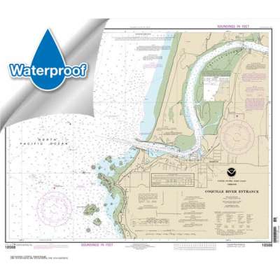 Pacific Coast NOAA Charts :Waterproof NOAA Chart 18588: Coquille River Entrance