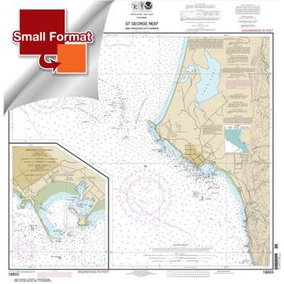 Pacific Coast NOAA Charts :Small Format NOAA Chart 18603: St. George Reef and Crescent City Harbor;Crescent City Harbor