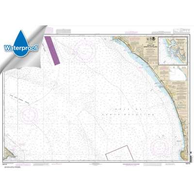 Pacific Coast NOAA Charts :Waterproof NOAA Chart 18774: Gulf of Santa Catalina;Delmar Boat Basin-Camp Pendleton