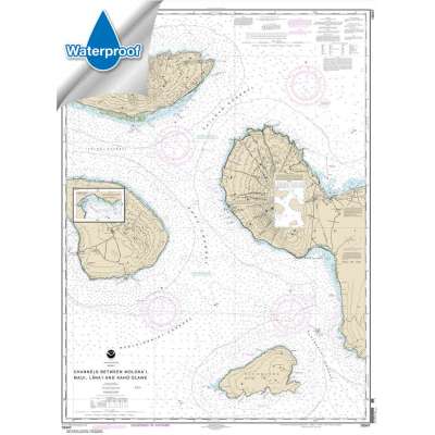 Pacific Coast NOAA Charts :Waterproof NOAA Chart 19347: Channels between Molokai: Maui: Lana'i and Kaho'olawe;Manele Bay