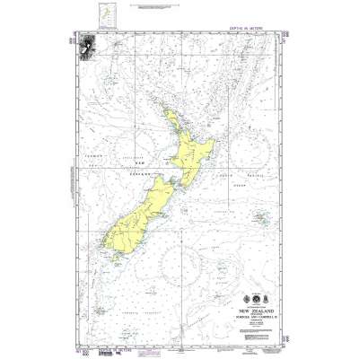 NGA Chart 600: South Pacific Ocean, New Zealand Including Norfolk and Campbell Isl.