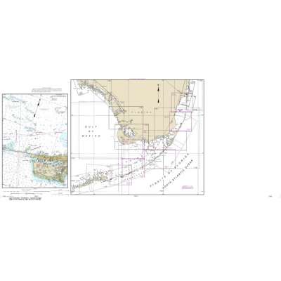 Gulf Coast NOAA Charts :HISTORICAL NOAA Chart 11451: Miami to Marathon and Florida Bay (8 PAGE FOLIO)