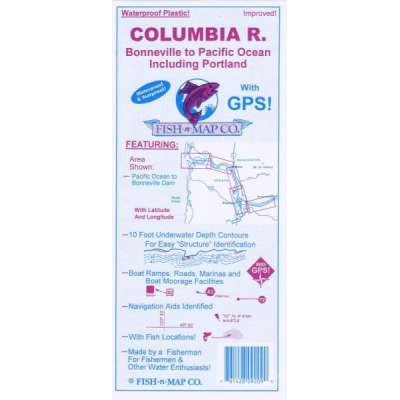 Fishing :Fish-n-Map: Columbia River, Lower:  Bonneville Dam to the Pacific Ocean