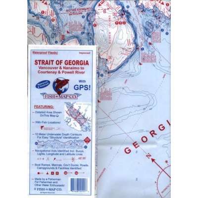 Fishing :Fish-n-Map: Strait of Georgia, Vancouver & Nanaimo to Courtenay & Powell River