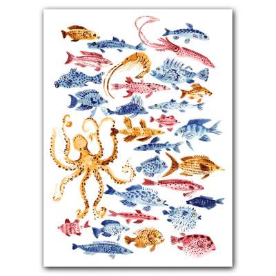 Ocean Dwellers Notecard Box Two-Piece Gift Box of Museum Quality