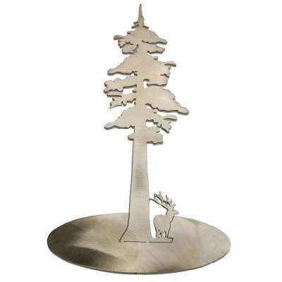 Redwoods :Stainless Steel Redwood Tree With Elk Stand-Up