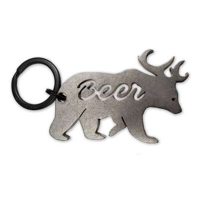 "Beer" Bear + Deer Bottle Opener / Keyring / Novelty Keychain