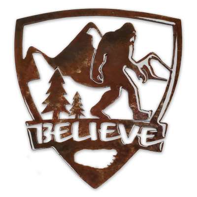 Bigfoot Metal Art :Believe Bigfoot "Shield" MAGNET - Bigfoot Gift