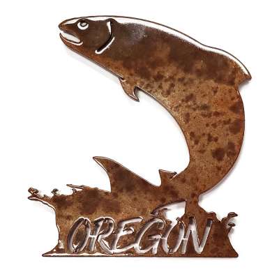 Jumping Salmon w/ Oregon MAGNET