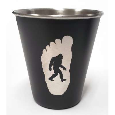 Sasquatch w/ Redwood Tree Stainless Steel Shot Glass