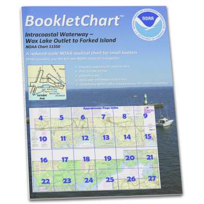 HISTORICAL NOAA Booklet Chart 11350: Intracoastal Waterway Wax Lake Outlet to Forked Island, etc.