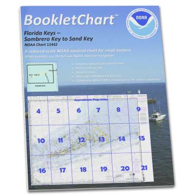 HISTORICAL NOAA BookletChart 11442: Florida Keys Sombrero Key to Sand Key, Handy 8.5" x 11" Size. Paper Chart Book Designed for use Aboard Small Craft