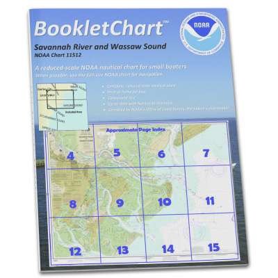 HISTORICAL NOAA BookletChart 11512: Savannah River and Wassaw Sound, Handy 8.5" x 11" Size. Paper Chart Book Designed for use Aboard Small Craft