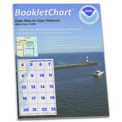 HISTORICAL NOAA BookletChart 12200: Cape May to Cape Hatteras, Handy 8.5" x 11" Size. Paper Chart Book Designed for use Aboard Small Craft