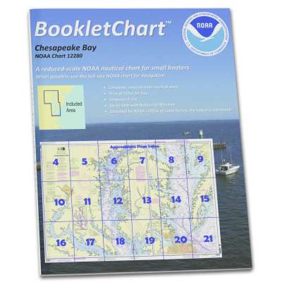 HISTORICAL NOAA BookletChart 12280: Chesapeake Bay, Handy 8.5" x 11" Size. Paper Chart Book Designed for use Aboard Small Craft