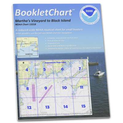 HISTORICAL NOAA BookletChart 13218: Marthas Vineyard to Block Island, Handy 8.5" x 11" Size. Paper Chart Book Designed for use Aboard Small Craft