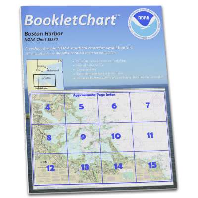 HISTORICAL NOAA BookletChart 13270: Boston Harbor, Handy 8.5" x 11" Size. Paper Chart Book Designed for use Aboard Small Craft