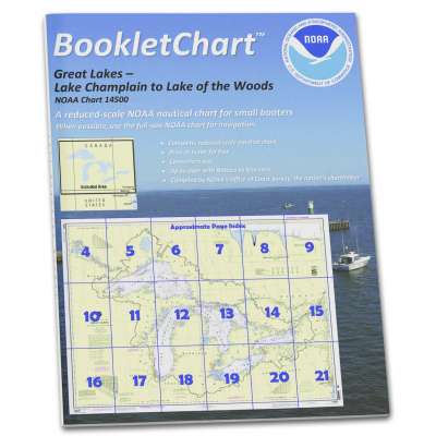 Great Lakes NOAA Charts :NOAA BookletChart 14500: Great Lakes: Lake Champlain to Lake of The Woods, Handy 8.5" x 11" Size. Paper Chart Book Designed for use Aboard Small Craft