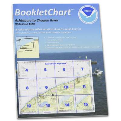 HISTORICAL NOAA BookletChart 14825: Ashtabula to Chagrin River;Mentor Harbor;Chagrin River