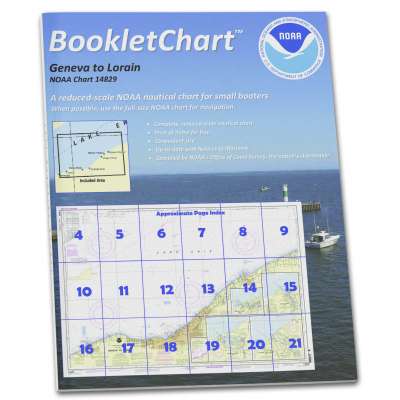 HISTORICAL NOAA BookletChart 14829: Geneva to Lorain; Beaver Creek; Rocky River; Mentor Harbor; Chagrin Ri.