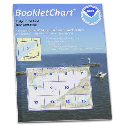 HISTORICAL NOAA BookletChart 14838: Buffalo to Erie;Dunkirk;Barcelone Harbor