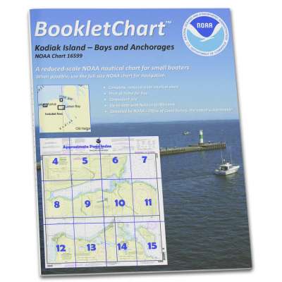 HISTORICAL NOAA Booklet Chart 16599: Bays and Anchorages: Kodiak Island Karluk Anchorage;Larsen Bay;Uyak, etc.