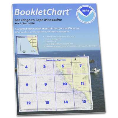 HISTORICAL NOAA Booklet Chart 18020: San Diego to Cape Mendocino