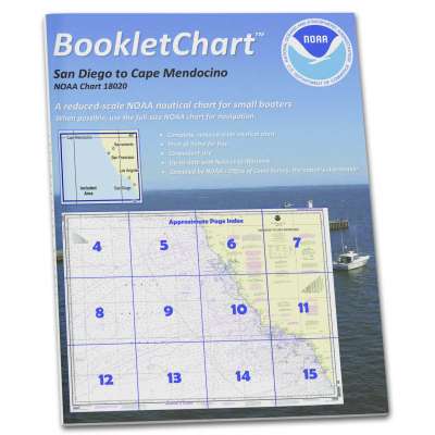 NOAA Booklet Chart 18020: San Diego to Cape Mendocino