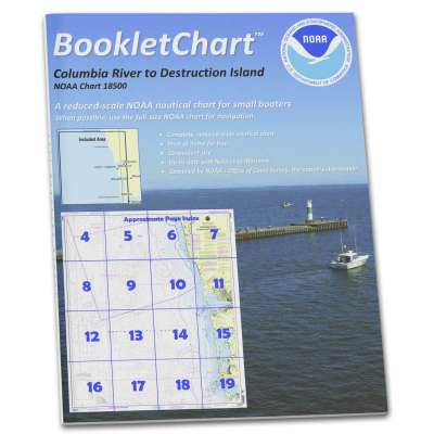 NOAA BookletChart 18500: Columbia River to Destruction Island, Handy 8.5" x 11" Size. Paper Chart Book Designed for use Aboard Small Craft