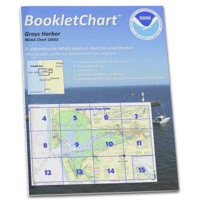 HISTORICAL NOAA BookletChart 18502: Grays Harbor;Westhaven Cove, Handy 8.5" x 11" Size. Paper Chart Book Designed for use Aboard Small Craft