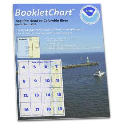 HISTORICAL NOAA BookletChart 18520: Yaquina Head to Columbia River;Netarts Bay, Handy 8.5" x 11" Size. Paper Chart Book Designed for use Aboard Small Craft