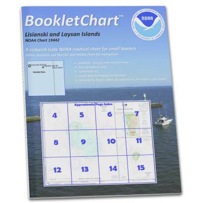 HISTORICAL NOAA Booklet Chart 19442: Lisianski and Laysan Island;West Coast of Laysan Island