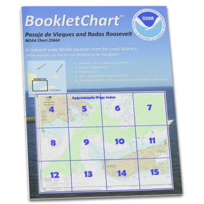 HISTORICAL NOAA Booklet Chart 25664: Pasaje de Vieques and Radas Roosevelt