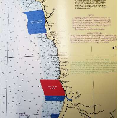 HISTORICAL NOAA BookletChart 18620: Point Arena to Trinidad Head with MARINE PROTECTED AREAS Highlighted