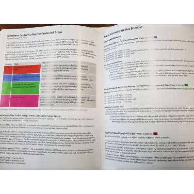NOAA BookletChart 18620: Point Arena to Trinidad Head with MARINE PROTECTED AREAS Highlighted